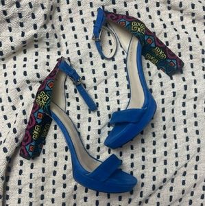 {Nine West} Bold Blue Heels with Straps
